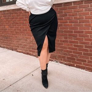 ByEgreis Elegant Black Midi Skirt in size XL